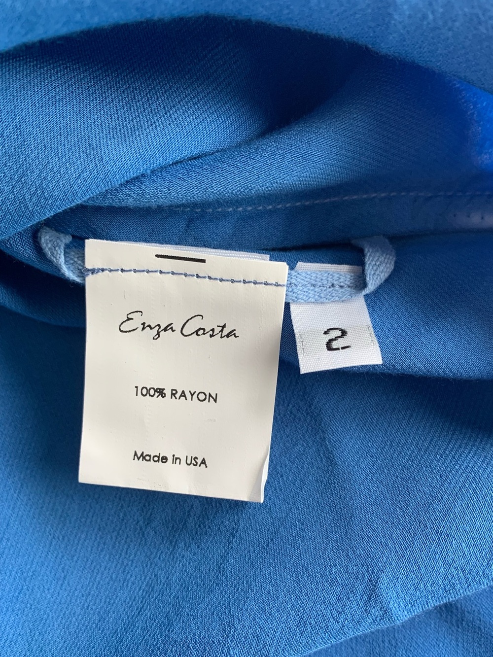 Enza Costa Bias Cut Bright Blue Midi Slip Dress NWOT Size Medium - Picture 5 of 5